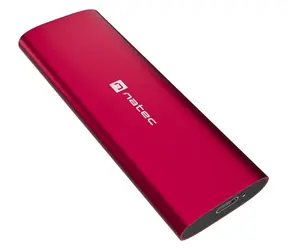 Natec RHINO M.2 NVMe Lite ruby red / Obudowa zewnętrzna SSD / M.2 NVMe / Obudowa aluminiowa / USB-C / 10 Gbps