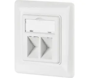 Gniazdo sieciowe EFB 2x Keystone białe / Gniazdo sieciowe / RAL 9003 / plastik / 80x80x24,4 mm
