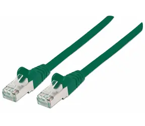 Kabel krosowy Intellinet Cat7 zielony 1 m / Kabel sieciowy / S/FTP / Złącze Cat6a / 600 MHz / LSZH