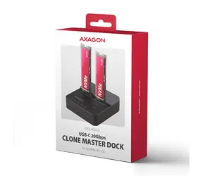 Axagon ADSA-M2C22L / Stacja dokująco-klonująca / 2x M.2 NVMe SSD / USB-C 20 Gb/s / czarna