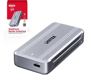 Unitek Obudowa zewnętrzna na dysk SSD M.2 NVMe srebrna / Obudowa zewnętrzna / USB4 Gen 3x2 / 40 Gbps / do 8 TB