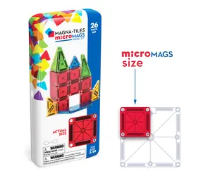 Magnetyczny zestaw konstrukcyjny MAGNA-TILES® microMAGS Zestaw podróżny / Zestaw podróżny / 26 elementów
