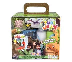 Zestaw kreatywny Tuban Tubi Jelly z dinozaurami w akwarium XL / figurkami żelowymi 3D / 6 kolorowymi żelami / zabawką roku 2021