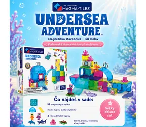 Zestaw magnetyczny MAGNA-TILES Podwodna przygoda / 58 elementów / 6 figurek / kompatybilny z innymi zestawami