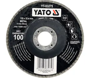 Ściernica listkowa YATO do metalu / Ściernica / 125 x 22,4 mm / Ziarnistość P40