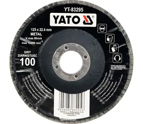 Ściernica listkowa YATO P80 / Ściernica / 125 x 22,2 mm / wypukła / korund