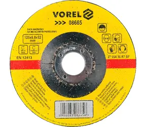 Vorel Tarcza szlifierska do metalu 125 x 22 x 6,8 mm wypukła / Tarcza szlifierska / do stali / grubość 6,8 mm