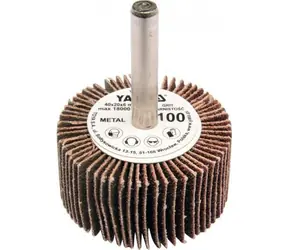 Tarcza listkowa YATO 40x20 P-60 z trzpieniem 6 mm / Tarcza listkowa radialna / Ziarnistość P60 / Trzpień 6 mm