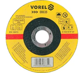 Tarcza tnąca Vorel Metal 125x22x2,5 mm / Tarcza tnąca / Średnica 125 x 22 mm / Grubość 2,5 mm