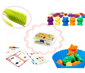 Gra KIK Montessori Misie - nauka liczenia / Zabawka edukacyjna / 44 elementy / plastik