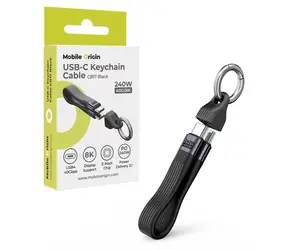 Mobile Origin CB17 czarny / Kabel do breloka / USB-C - USB-C / 40 Gb/s / 240 W PD 3.1 / 8K 60Hz / 13 cm