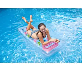 INTEX 59894 różowy / Dmuchany leżak wodny / 188 x 71 cm / do 80 kg