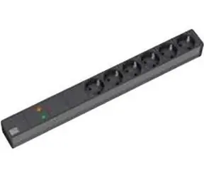 Panel gniazd Bachmann 19" czarny / Panel gniazd / 6 gniazd / szafa 19" / bez przełącznika