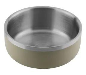 Huhubamboo Miska ze stali nierdzewnej w kolorze szarym z podwójnymi ściankami 1200 ml / Miska dla psa / Stal nierdzewna