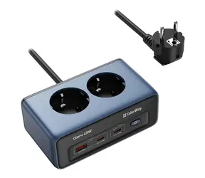 Przedłużacz Colorway z zabezpieczeniem przeciwprzepięciowym / Przedłużacz 230 V / 2 x Schuko / 2 x USB-C 45 W / 1 x USB-A / 2 m