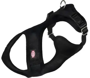 Szelki TRIXIE Soft czarne S / Nylon / Obwód klatki piersiowej 33-50 cm / Szerokość paska 20 mm