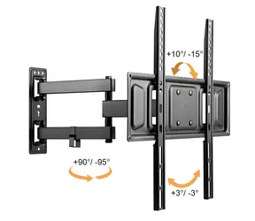 Brateck LPA63-443 / Uchwyt do telewizora rozkładany / 32"-55" / nośność 35 kg / VESA 400x400 / pochylenie +10°/-15°