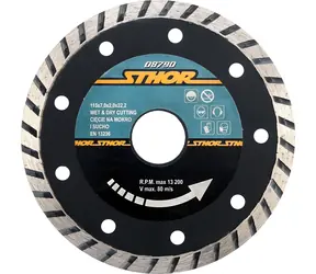 Tarcza tnąca diamentowa STHOR Turbo 115 mm / Tarcza tnąca / 115x7,0x2,0x22,2 mm / cięcie na sucho i na mokro