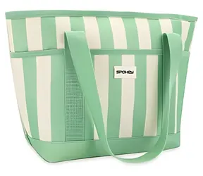 Spokey ACAPULCO zielone paski / Torba termiczna / 12 l