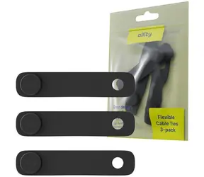 Allity ASA-100 czarny / Organizer do kabli / silikonowy / samoprzylepny 3M / 3 szt.