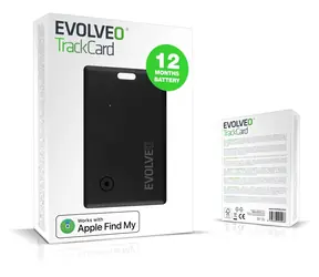 Evolveo TrackCard czarny / Lokalizator / rozmiar karty kredytowej / Apple Find My / Bluetooth 5.2