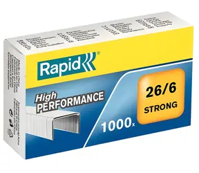 Rapid Strong 26/6 / Zszywki / 1000 szt. / Do 30 arkuszy / Żółty