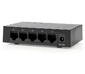 Przełącznik sieciowy Nedis 5 portów czarny / Przełącznik / 5x GbE / bez PoE / VLAN / ABS