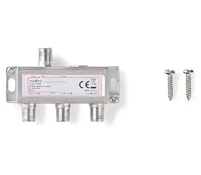 Rozdzielacz satelitarny Nedis Silver / 5 - 2400 MHz / 10,5 dB / 1x wejście / 3x wyjście / 75 Ohm
