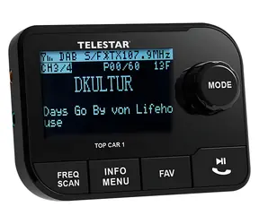 Telestar TOP CAR 1 czarny / adapter samochodowy DAB+ / Bluetooth 5.0 / wyświetlacz LCD / transmiter FM