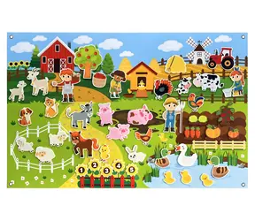 Interaktywna ściana do zabawy 2KIDS TOYS Farma / od 3 lat / filc