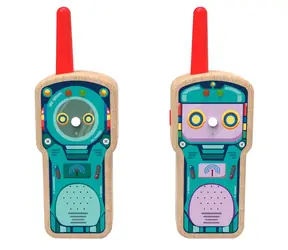Drewniany zdalnie sterowany robot dla dzieci 2KIDS TOYS / Zestaw 2 szt. / Zasięg 5 km / 3+ lat