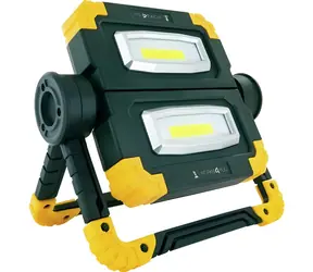 Latarka wielofunkcyjna LED Schwaiger czarno-żółta / Lampa robocza / 2x 500 lm / COB LED / akumulatorowa / ładowanie przez USB