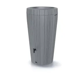 Prosperplast Oro szary 210 l / Beczka na deszczówkę / Plastik / Wysokość 113 cm / Kran