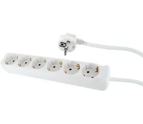Przedłużacz Schwaiger 6x Schuko biały / Przedłużacz / 6 gniazd / 1,4 m / zabezpieczenie przed dziećmi / IP44