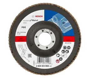 BOSCH X431 / Tarcza listkowa / P80 / 125 mm / Otwór 22,23 mm