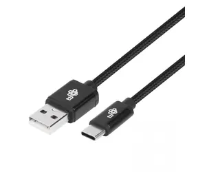 Kabel TB USB-A - USB-C czarny / kabel USB-C / pleciony / 1,5 m