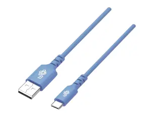 Kabel silikonowy USB-C - USB-A 1 m niebieski / Kabel do transmisji danych / Szybkie ładowanie
