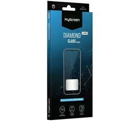 Ochraniacz MyScreen Diamond Glass Edge Lite FG czarny / Szkło hartowane / Motorola Moto E14 / 9H / sklejenie całego wyświetlacza