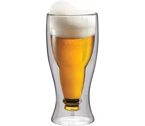 Maxxo Beer 350 ml / Kubek termiczny / szkło borokrzemianowe, podwójne ścianki