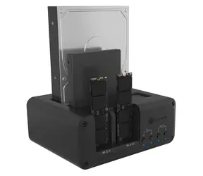 Icy Box IB-2925MS-CU31 czarny / Stacja dokująca / 4X M.2 NVMe/SATA i 2,5"/3,5" SATA / USB-C 10 Gbit/s