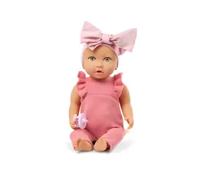Lalka LullaBaby 35 cm w kombinezonie z opaską Różowa / od 2 lat