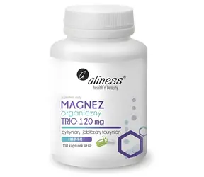 ALINESS Organiczny Magnez TRIO 120 mg z B6 (P-5-P) / Suplement diety / 100 kapsułek