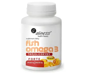 Aliness Fish Omega 3 FORTE 500/250 mg / Suplement diety / 90 kapsułek