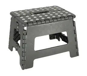 KIK Stołek składany, antypoślizgowy, ciemnoszary / Stołek / wysokość 22 cm / nośność 150 kg