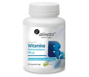 Aliness Witamina B12 Metylokobalamina 950 µg / Suplement diety / 100 kapsułek / bezglutenowe / bez cukru