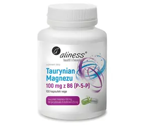 Aliness Taurynian magnezu 100 mg z witaminą B6 (P-5-P) / Suplement diety / 100 kapsułek