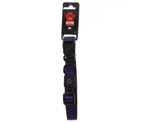 Obroża ACTIVE DOG Strong L fioletowa / Nylon / szerokość 2,5 cm / obwód 45-68 cm
