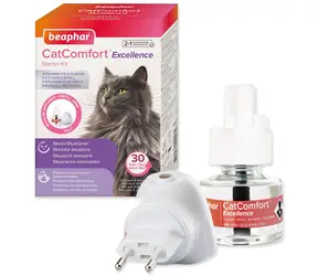 Beaphar CatComfort Excellence / Dyfuzor z feromonami dla kotów / Zestaw z wkładem 48 ml / Skuteczność 30 dni