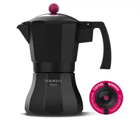 Taurus Black Moments KCP9006l czarny / Kawiarka / 6 filiżanek / aluminium / nadaje się również do indukcji