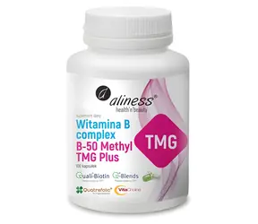 Aliness Witamina B Kompleks B-50 Methyl TMG PLUS / Suplement diety / 100 kapsułek